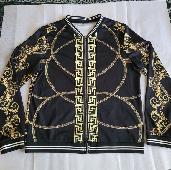 Versace style jacket/bomber lightweight size M/L - Picture 3 of 12